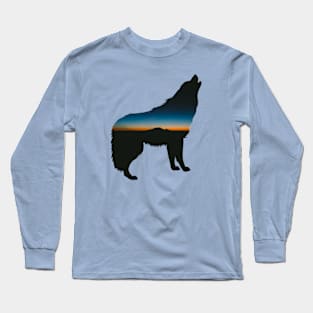 Night Sky Wolf Long Sleeve T-Shirt